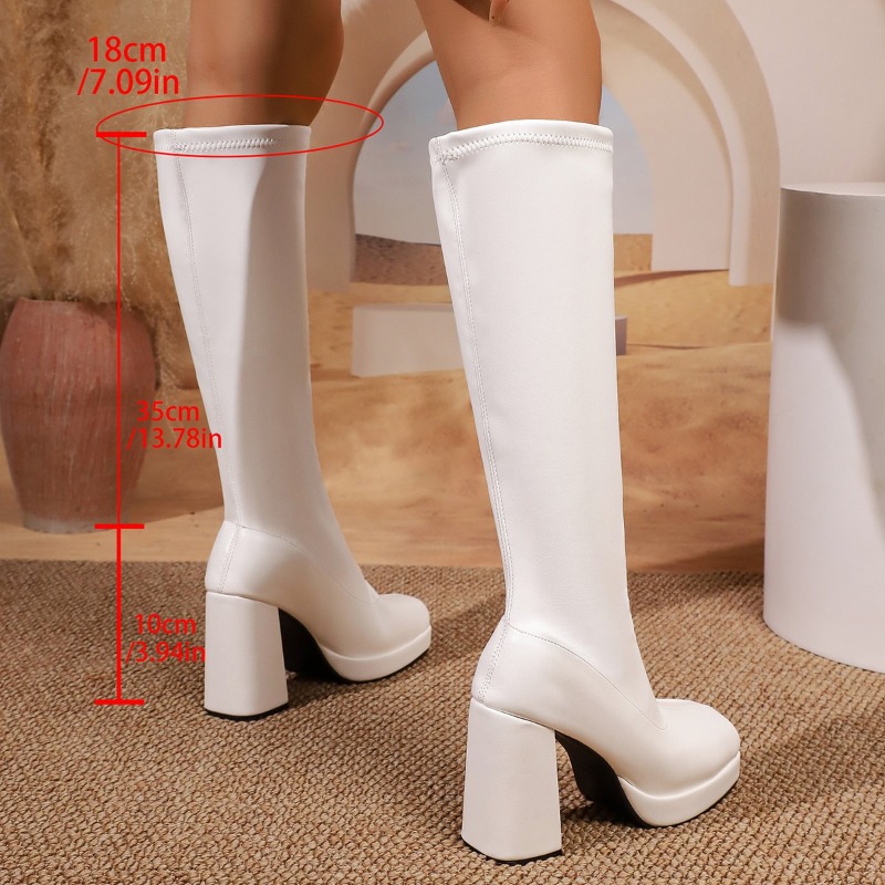 Nowe, grube, elastyczne botki  – Knee High Boots Women recenzja i cena